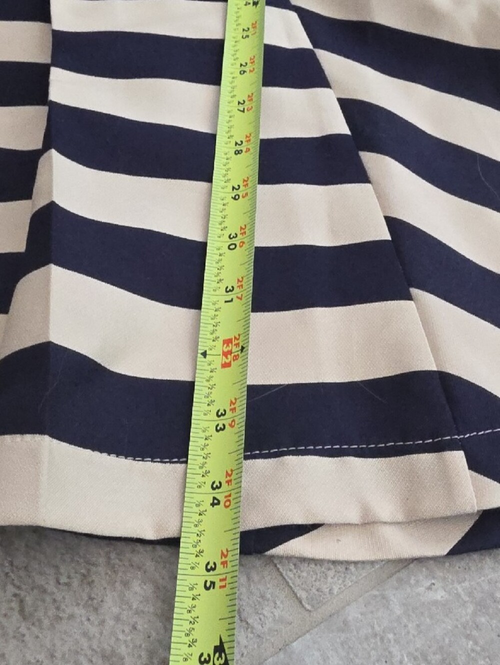 Adelyn Rae Navy and Cream Striped V-Neck Fit-and-Flare Dress - Picture 7 of 12